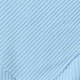 Cotton Polyester Stretch Rib Knit Fabric, 220 gsm, 130 cm — Blue — photo 1