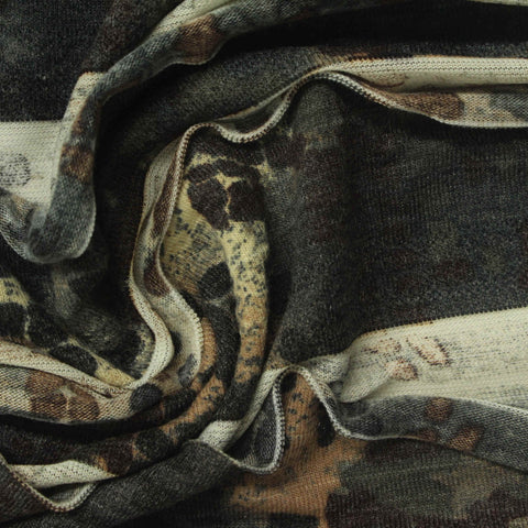 Dark Brown Animal Print Jacquard, Polyester