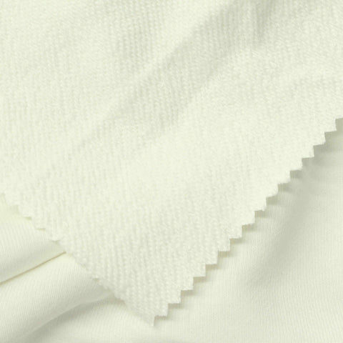 100% Cotton French Terry Fabric, 350 gsm, 180 cm — White