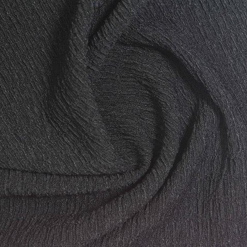Black Textured Crepe, Polyester