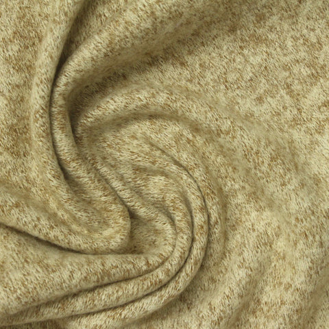 Light Beige Marl Chunky Knit, Viscose-Poly, 220 gsm