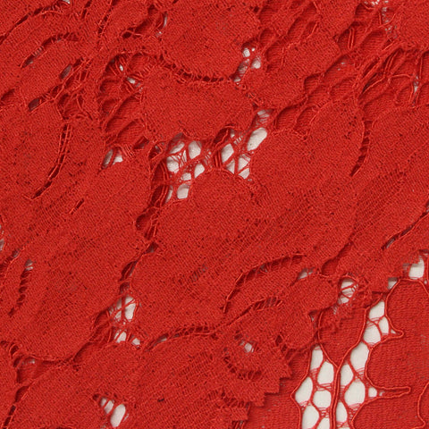Red Floral Lace, Cotton-Nylon, 170 gsm