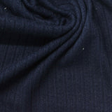 Jacquard Viscose Polyester Blend Rib Knit Fabric, 190 gsm, 178 cm — Navy — photo 1