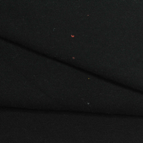 Cotton Polyester Stretch Piqué Knit Fabric, 410 gsm, 170 cm — Black