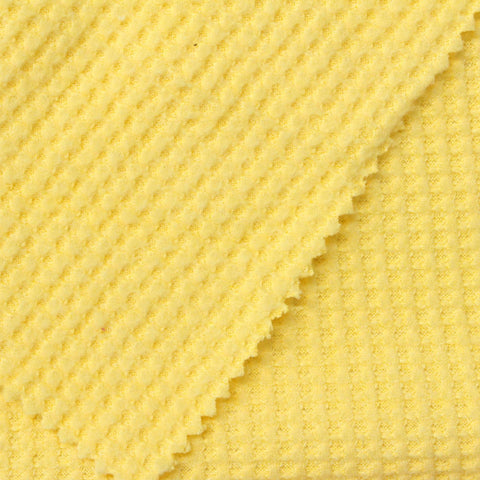 Polyester Stretch Waffle Knit Fabric, 220 gsm, 140 cm — Yellow