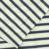 Navy Horizontal-Stripe Jersey Knit, Viscose, 180 gsm, 150 cm — photo 1