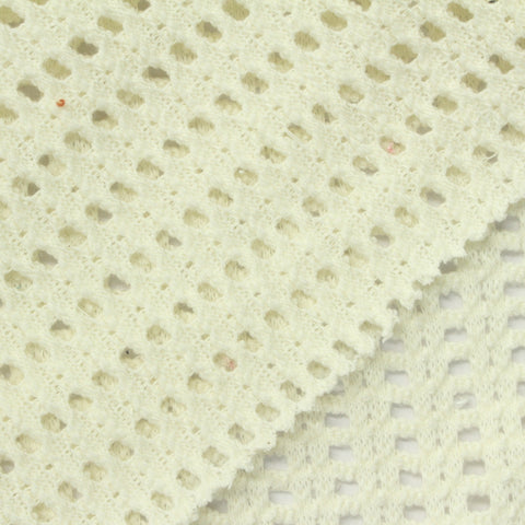 Cream Geometric Chunky Knit, Poly-Cotton, 310 gsm