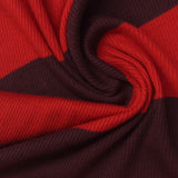 Red Horizontal-Stripe Rib Knit, Viscose — photo 1
