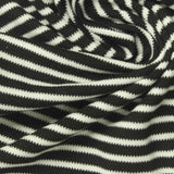 Black Horizontal-Stripe Knit, Polyester, 245 gsm — photo 1