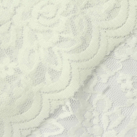 Cream Floral Lace, Nylon, 140 gsm