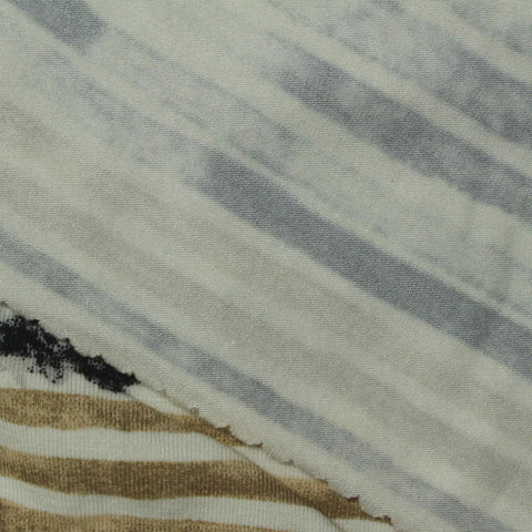Black Horizontal-Stripe Knit, 200 gsm