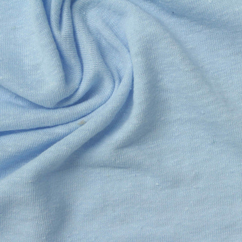 Light Blue Jersey Knit, Linen-Poly