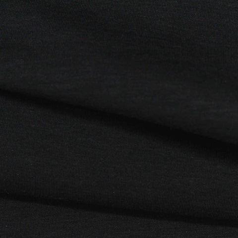 Brushed Polyester Stretch Scuba Knit Fabric, 330 gsm, 165 cm — Black