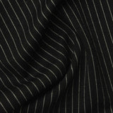 Black Vertical-Pinstripe Ponte Knit, Polyester — photo 1