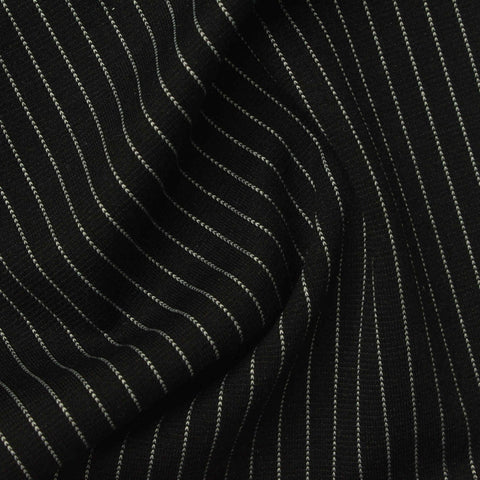 Black Vertical-Pinstripe Ponte Knit, Polyester