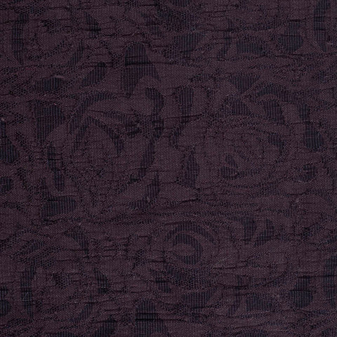 Dark Purple Tone-on-Tone Floral Jacquard, Cotton-Poly