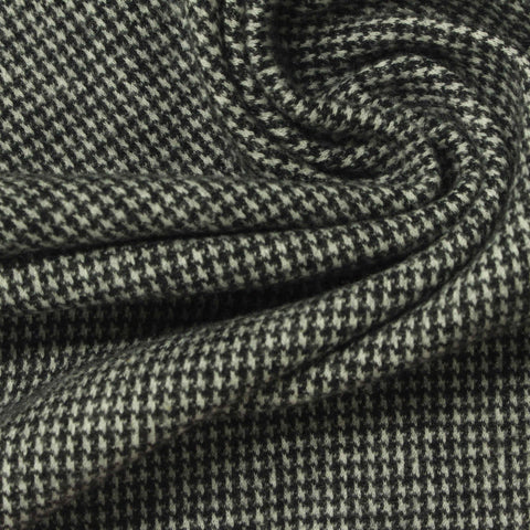 Black Houndstooth Jacquard, Poly-Cotton, 210 gsm, 170 cm