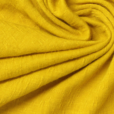 Jacquard Cotton Stretch Knit Fabric, 170 gsm — Yellow