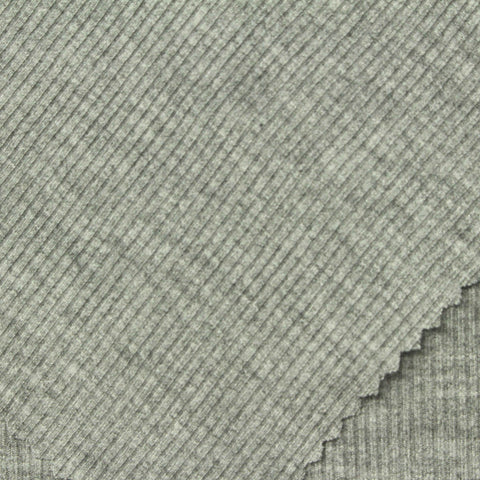 Heather Grey Marl Rib Knit, Viscose, 230 gsm, 145 cm