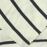 Black Horizontal-Stripe Rib Knit, Cotton-Poly, 230 gsm, 140 cm — photo 1