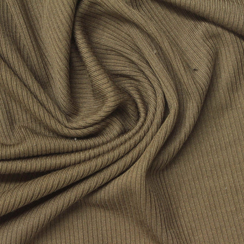 Modal Stretch Rib Knit Fabric, 160 gsm — Khaki