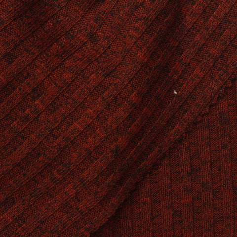 Red Marl Rib Knit, Poly-Viscose, 250 gsm, 170 cm, ref EF-272563