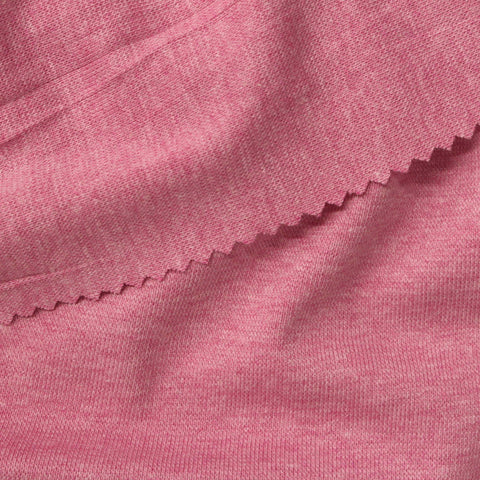 Pink Marl Rib Knit, Poly-Cotton, 211 gsm