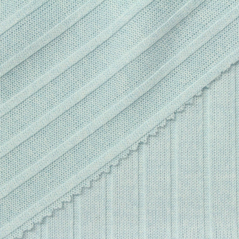 Polyester Stretch Rib Knit Fabric, 210 gsm, 160 cm — Blue