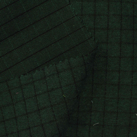Dark Green Check Twill, Cotton-Poly, 145 cm, ref EF-206541
