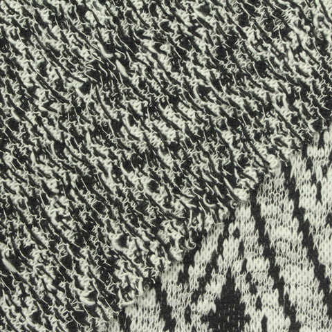 Black Houndstooth Chunky Knit, Polyester, 195 gsm