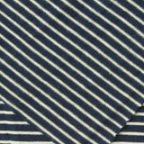 Navy Horizontal-Stripe Jersey Knit, Viscose, 260 gsm — photo 1