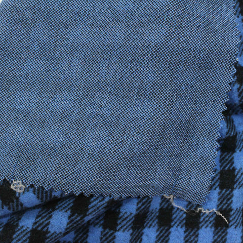 Blue Check Knit, Cotton