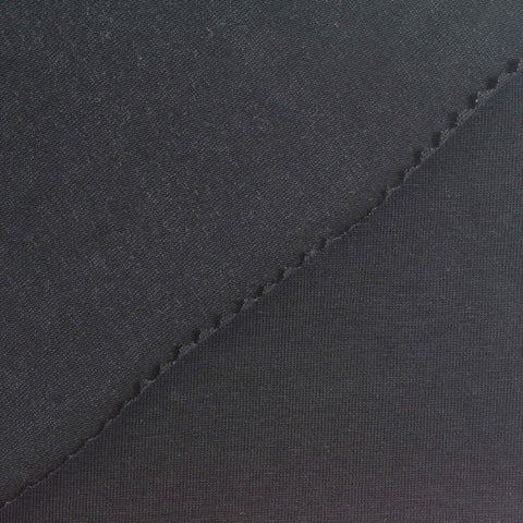 Cotton Stretch Jersey Knit Fabric, 200 gsm, 163 cm — Black