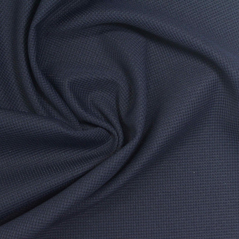 Nylon Stretch Waffle Knit Fabric, 200 gsm, 160 cm — Navy