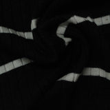 Striped Cotton Polyester Stretch Rib Knit Fabric, 230 gsm, 123 cm — Black — photo 1