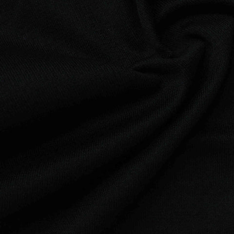 100% Polyester Interlock Knit Fabric, 235 gsm, 150 cm — Black