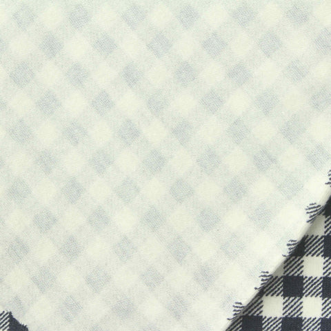 Dark Grey Check Jersey Knit, Cotton, 190 gsm