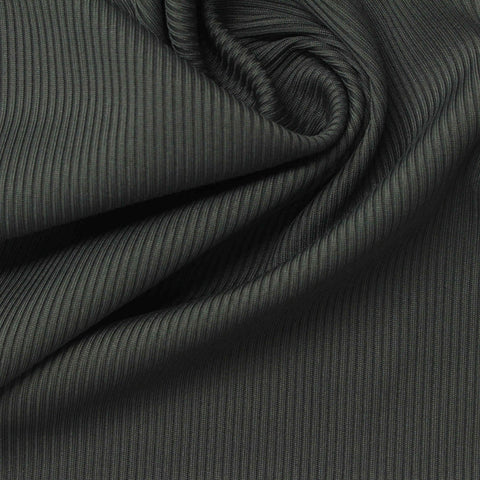 Dark Charcoal Rib Knit, Polyester