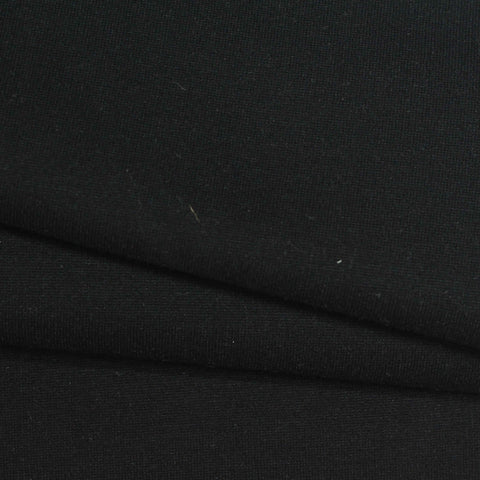 Viscose Nylon Stretch Ponte Knit Fabric, 460 gsm, 167 cm — Black