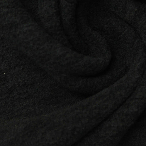 100% Polyester Fleece Fabric, 270 gsm, 170 cm — Black
