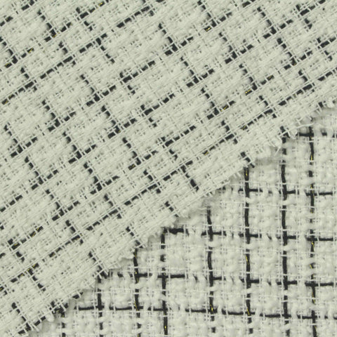 Cream Check Bouclé, Polyester, 360 gsm