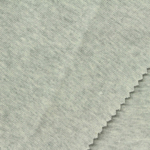 Light Grey Marl Rib Knit, Cotton-Poly, 360 gsm, 180 cm