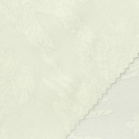 White Tone-on-Tone Floral Jacquard, Polyester, 185 gsm