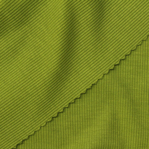 Tencel Lyocell Acetate Stretch Rib Knit Fabric, 215 gsm, 160 cm — Green, ref EF-270713