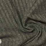 Heathered Grey Marl Rib Knit, Poly-Viscose, 255 gsm, 145 cm — photo 1