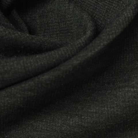 Dark Charcoal Heather Rib Knit, Poly-Viscose