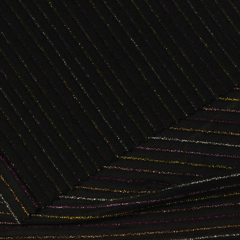 Silver Horizontal-Stripe Knit, Nylon, 155 gsm