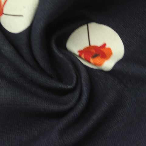 Orange Flower Ponte Knit, Cotton