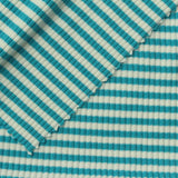 Teal Stripes Rib Knit, Cotton — photo 1