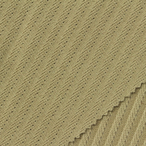 Jacquard Polyester Stretch Pointelle Knit Fabric, 340 gsm, 165 cm — Khaki